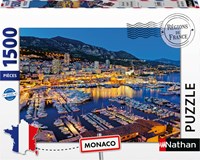 Nathan Puzzle Französische Regionen - Nacht im Hafen von Monaco 1500 Teile-2