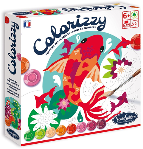 Sentosphère kit peinture par numéros carpe koï acrylique enfants