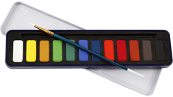 Creativ Company Aquarellfarben Set - 12 Farben in Metallbox - Malen