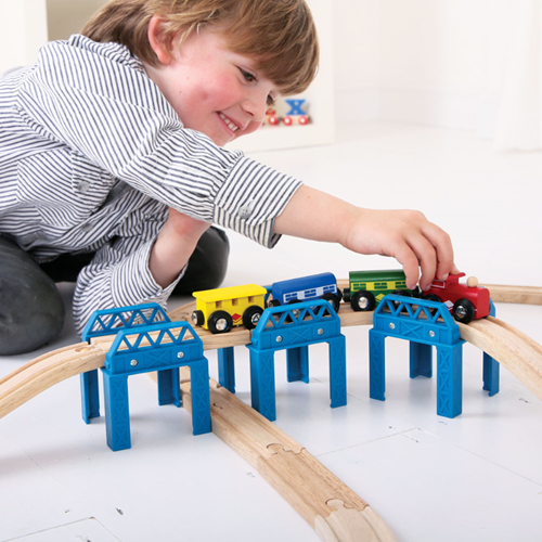 BigJigs Holz Eisenbahn Brückenteile - Erweiterungsset für Kinder-2