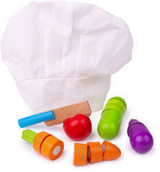 Bigjigs Ensemble de découpe Légumes avec toque de cuisinier