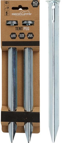 Redcliffs piquets de tente fer set 23cm - piquets solides pour tente