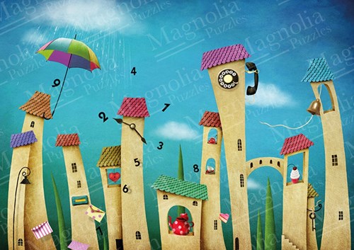 Magnolia Puzzle Dancing Town - 1000 Teile buntes Spielzeug