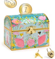 Djeco tirelire Ballerine - tirelire enfant colorée avec cadenas