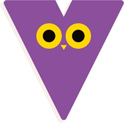 Djeco Holzbuchstabe V - grafischer Tierbuchstabe für Kinderzimmer