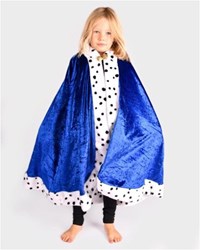 DEN GODA FEN-KONINGSCAPE BLAUW FLUWEEL -  4-8 JAAR 83CM