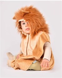Den Goda Fen cape déguisement lion avec capuche 86-110cm 1-4 ans marron
