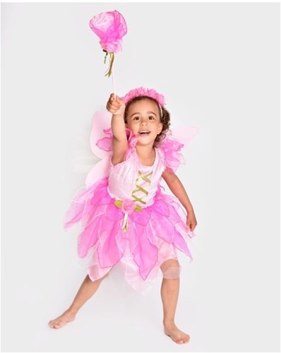 Den Goda Fen Märchenkostüm Kleid mit Zubehör 110-116 rosa Kinder