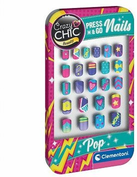 Clementoni Kunstnägel Spielzeug Set - Crazy Chic Press & Go Nägel Pop