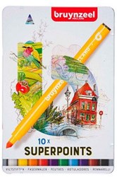 Bruynzeel Filzstifte Set - Super Point 10 Farben für Erwachsene