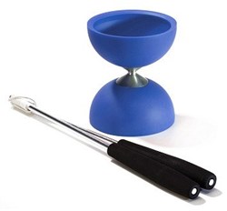 Acrobat 105 Gummi Diabolo mit Aluminium-Handstäben, blau
