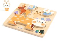 Djeco Holzpuzzle WoodyStack - Lernspielzeug Puzzle für Kinder