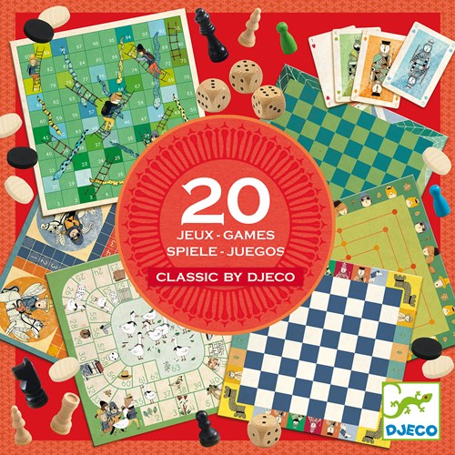 Djeco klassisches Spielbox - 20 klassische Brettspiele FSC MIX-3