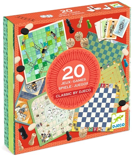 Djeco klassisches Spielbox - 20 klassische Brettspiele FSC MIX-2