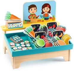 Djeco Spielzeug Marktstand Léa & Milo - Rollenspiel Markt