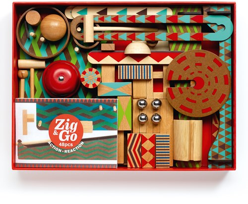 Djeco circuit à billes en bois Zig & Go - Big Boum Wall 48 pièces FSC-3