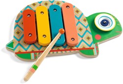 Djeco xylophone & cymbale - instrument de musique en bois FSC tortue