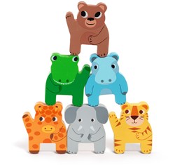 Djeco train en bois animaux de la jungle - FSC 100% jouet coloré