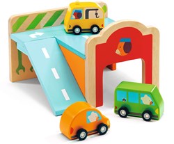Djeco Holzspielzeug Minigarage Baby Farben FSC 100% nachhaltig