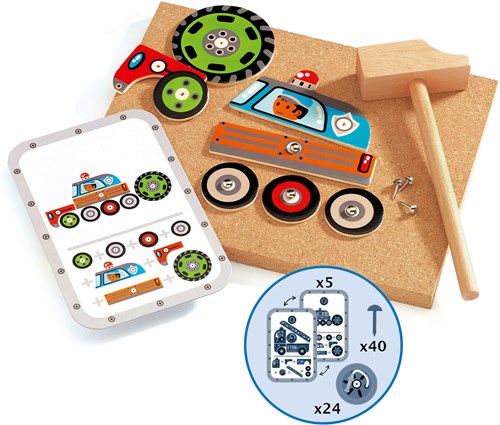 Djeco JEUX  EDUCATIFS BOIS - JEUX DE TAP TAP Tap tap véhicules - FSC 100%-2