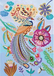 Djeco puzzle Sparkling bird - 50 pièces - carton FSC pailleté