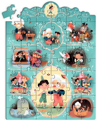 Djeco puzzle Pinocchio - jouet en bois - 54 pièces FSC MIX