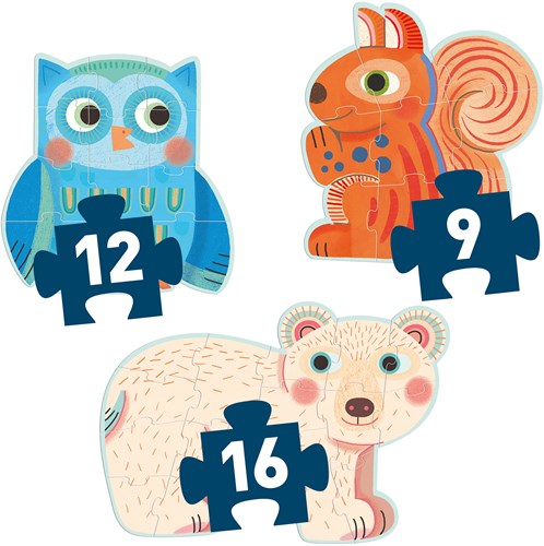 Djeco Puzzle Spielzeug Im Wald - 9, 12, 16 Teile FSC MIX-2