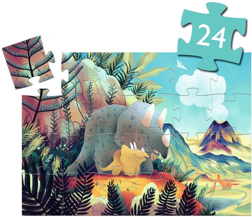 Djeco Puzzle Silhouette Teo der Dino - 24 Teile - FSC Karton-2