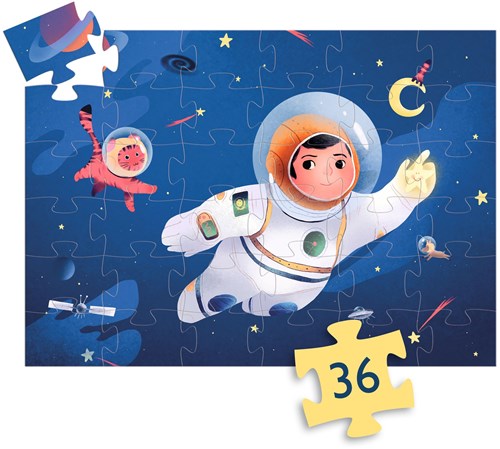 Djeco Puzzle Astronaut Mond 36 Teile FSC Karton Kinderpuzzle-2