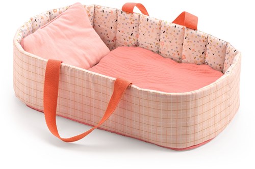 Djeco Zubehör Wiege Pink Lines Puppenbett Baumwolle