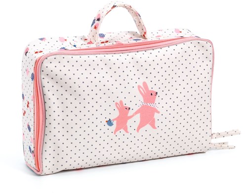 Djeco poupée Cerise - poupée bébé avec valise et accessoires - 32 cm