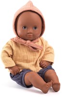 Djeco Puppen 32 cm Babypuppe Mimosa - weiche Puppe mit Schlafaugen