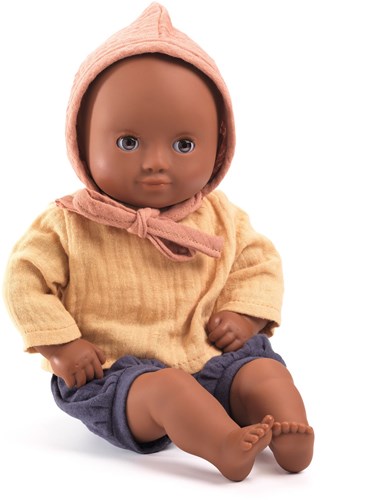 Djeco Puppen 32 cm Babypuppe Mimosa - weiche Puppe mit Schlafaugen