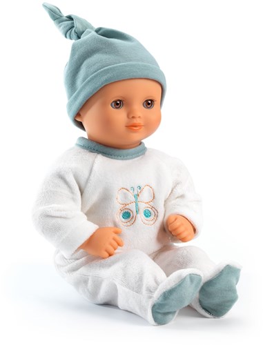 Djeco poupées 32 cm Neige - poupée bébé douce avec pyjama