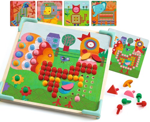 Djeco pädagogisches Spielzeug Mosaïco animo Mosaikspiel FSC MIX-2