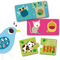 Djeco Puzzle Duo Habitat - Lernspiel Tiere FSC Karton