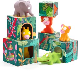 Djeco Holzbausteine MAXI Topanijungle - Dschungel Spielzeugblöcke