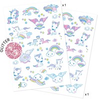 Djeco unicorn tattoo set - temporäre Glitzertattoos für Kinder