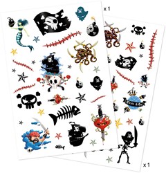 Djeco Tattoo Pirates - FSC MIX temporäre Kindertattoos Piraten