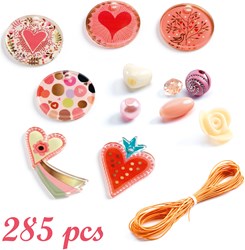 Djeco perles & bijoux Hearts - coffret créatif pour enfants