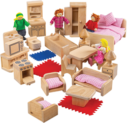 Bigjigs Famille de poupées et meubles