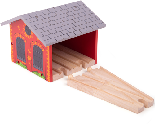 BigJigs Double Engine Shed-3