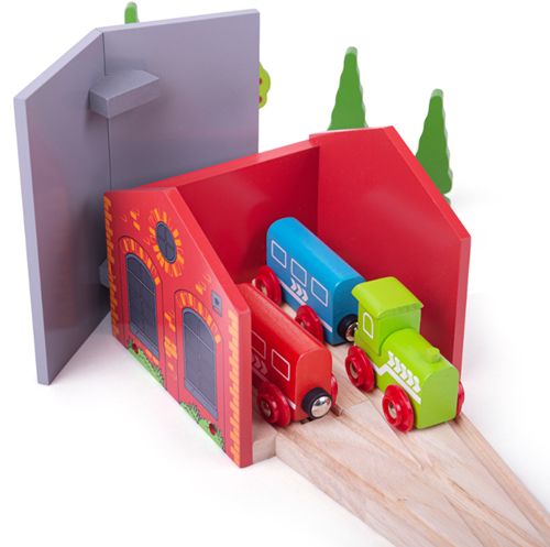 BigJigs Double Engine Shed-2