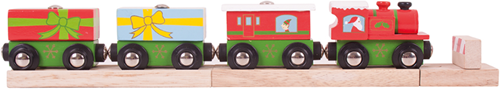 BigJigs Holz Weihnachtszug Spielzeug - Weihnachtsgeschenk Zugset