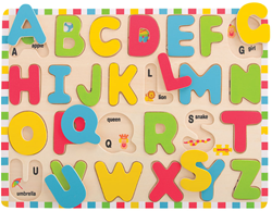 BigJigs puzzle en bois alphabet lettres majuscules jouet éducatif