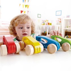 Hape voiture jouet en bois - petite voiture colorée pour enfants