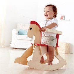 Hape Schaukelpferd Holz verstellbar Baby Kleinkind Schaukeltier