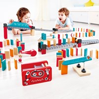 Hape Domino usine de robots jeu de dominos en bois 122 pièces jouet