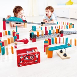 Hape Domino usine de robots jeu de dominos en bois 122 pièces jouet
