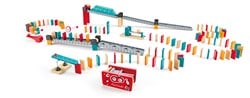 Hape Roboterfabrik Domino | doppelseitiges Dominoset mit Holzkugel, Lernspielzeug für Kinder